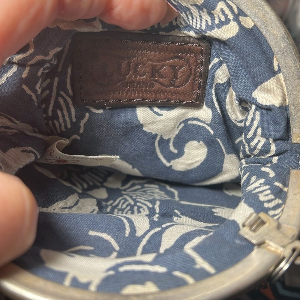 Lucky Brand Blue Crossbody Bag with Floral Embroidery - Picture 7 of 10